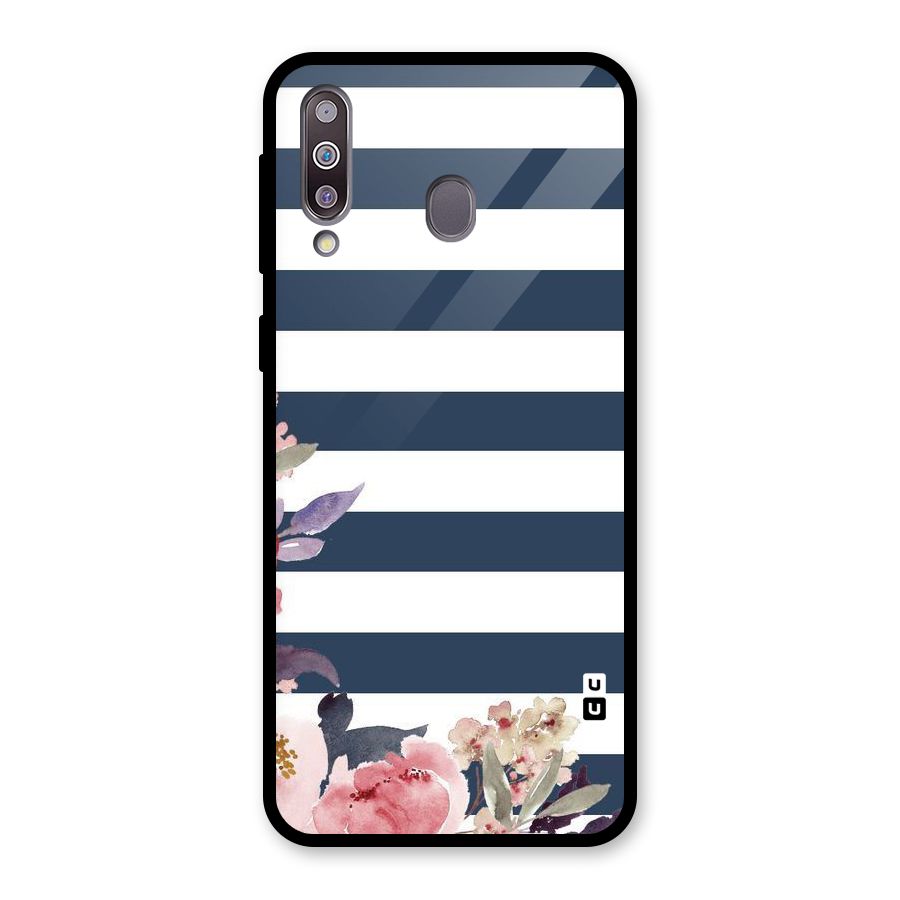 Floral Water Art Glass Back Case for Galaxy M30