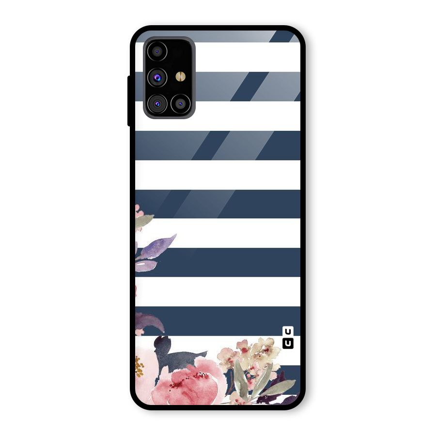 Floral Water Art Glass Back Case for Galaxy M31s