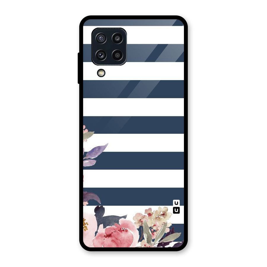 Floral Water Art Glass Back Case for Galaxy M32