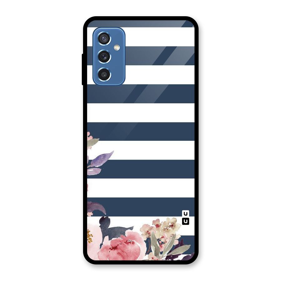 Floral Water Art Glass Back Case for Galaxy M52 5G