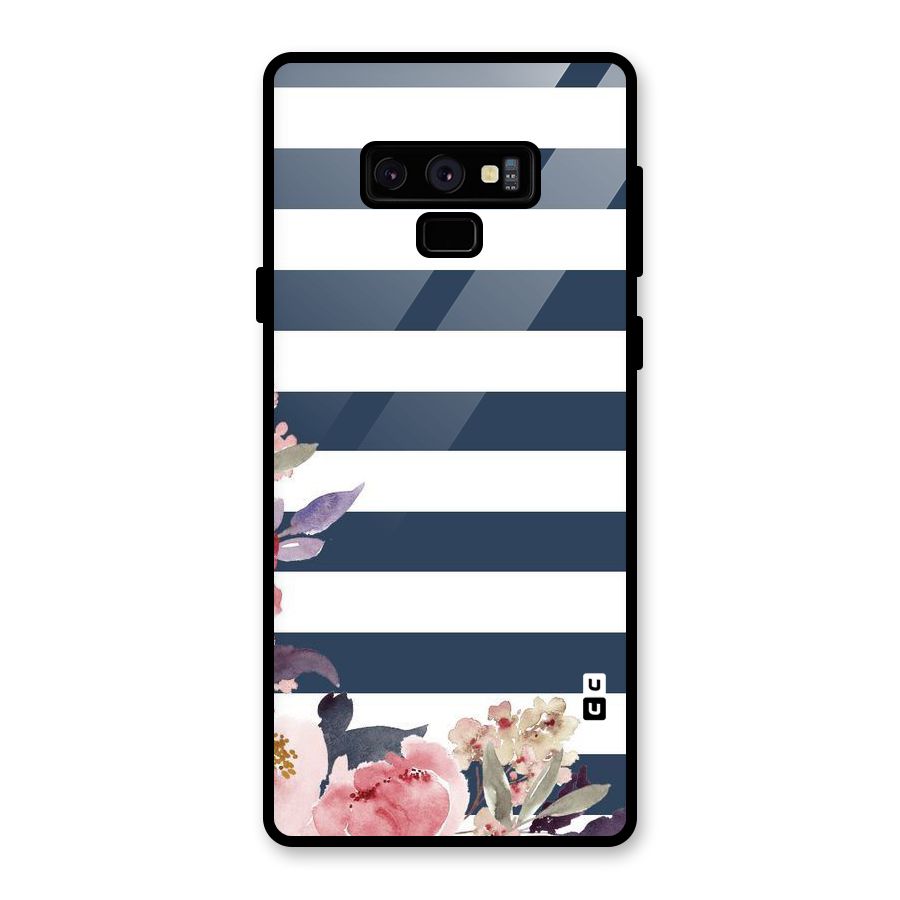 Floral Water Art Glass Back Case for Galaxy Note 9