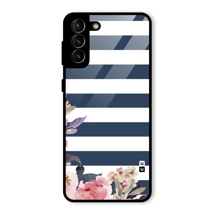 Floral Water Art Glass Back Case for Galaxy S21 Plus