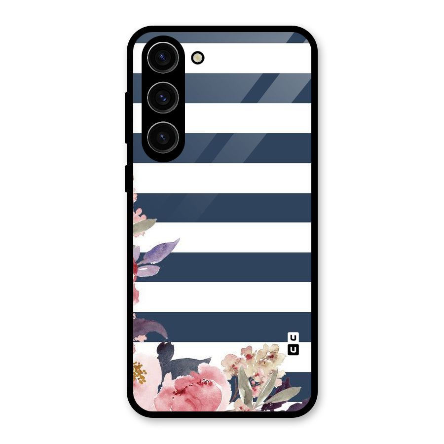 Floral Water Art Glass Back Case for Galaxy S23 Plus