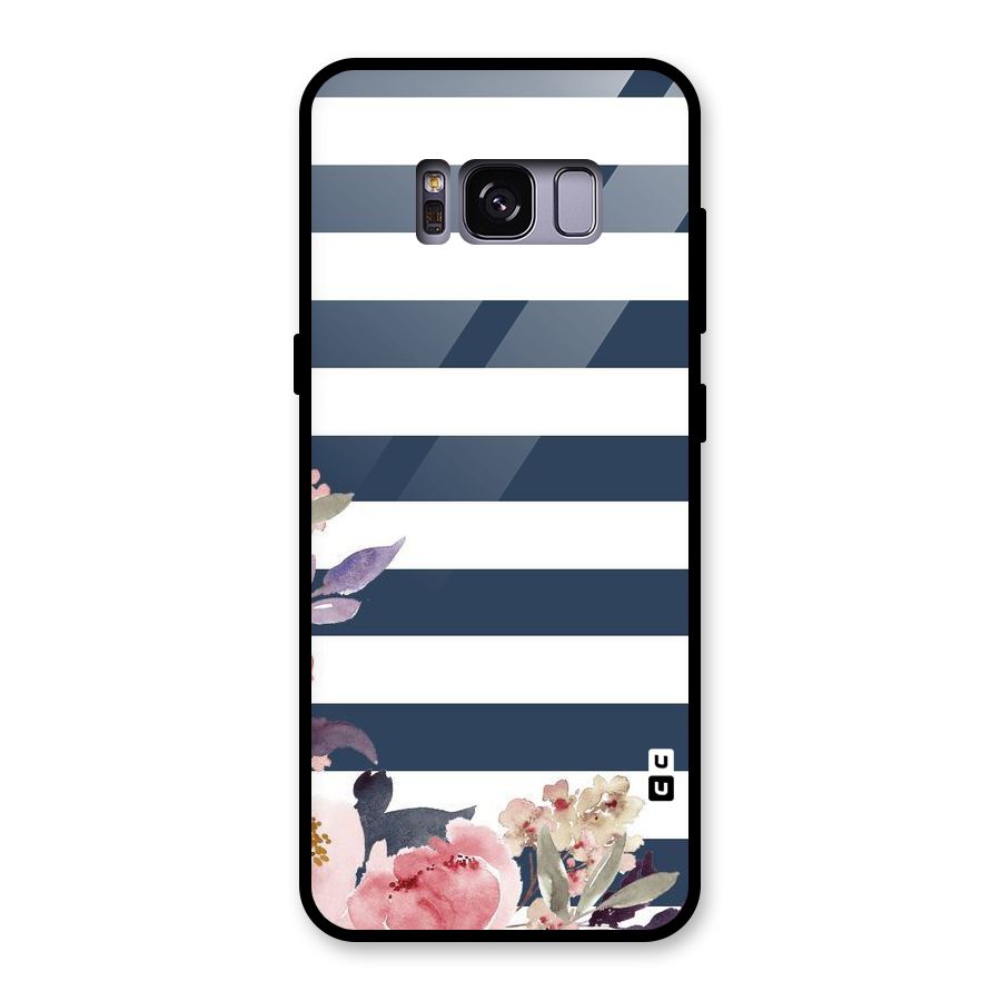 Floral Water Art Glass Back Case for Galaxy S8