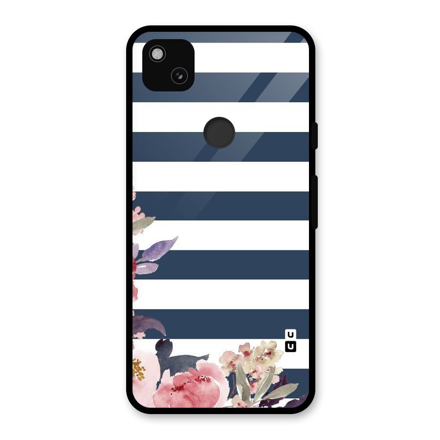 Floral Water Art Glass Back Case for Google Pixel 4a