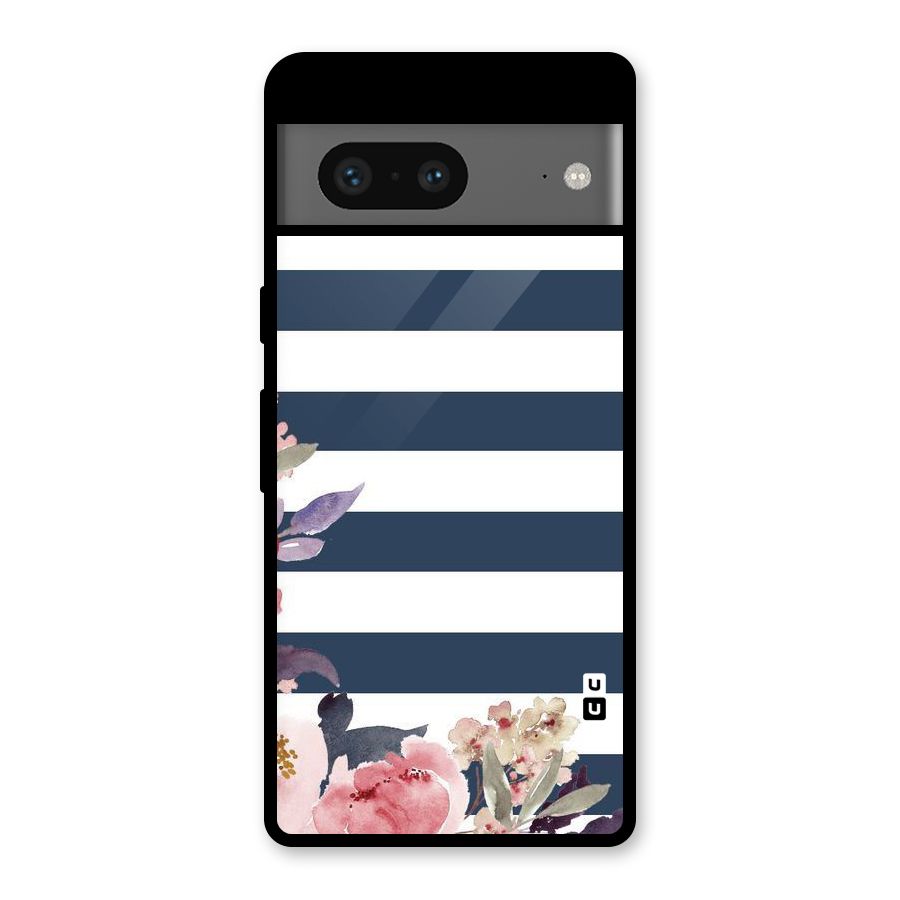 Floral Water Art Glass Back Case for Google Pixel 7