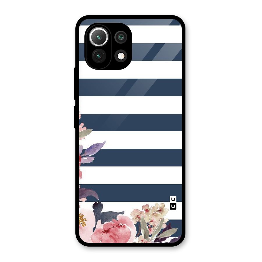 Floral Water Art Glass Back Case for Mi 11 Lite