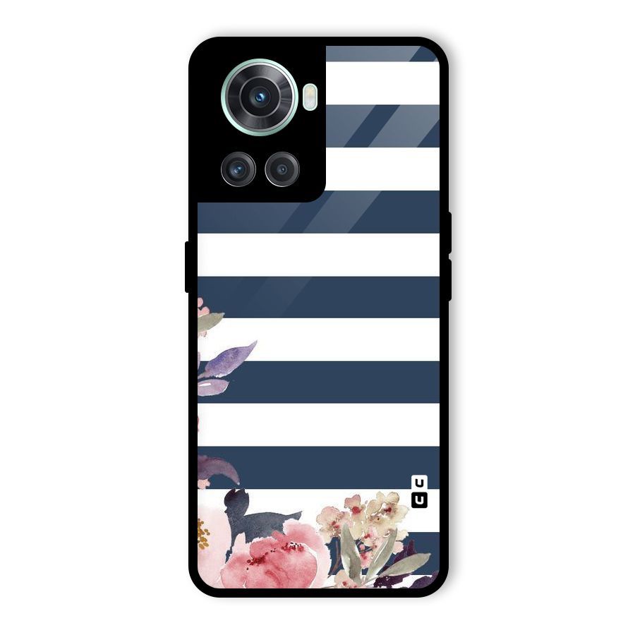 Floral Water Art Glass Back Case for OnePlus 10R