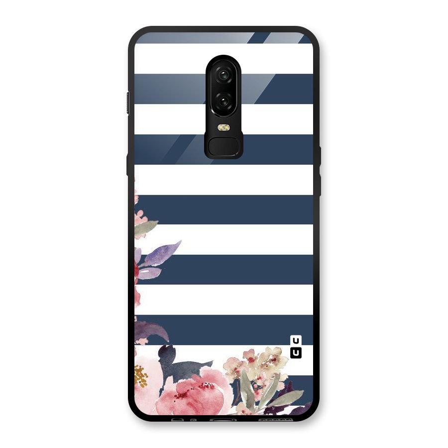 Floral Water Art Glass Back Case for OnePlus 6