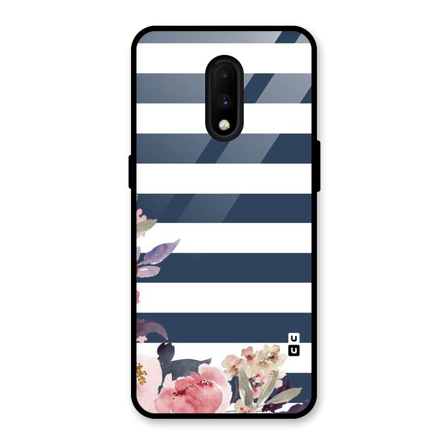 Floral Water Art Glass Back Case for OnePlus 7