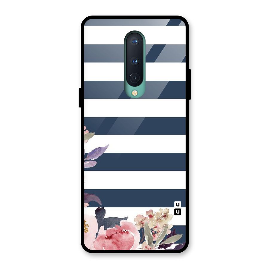 Floral Water Art Glass Back Case for OnePlus 8