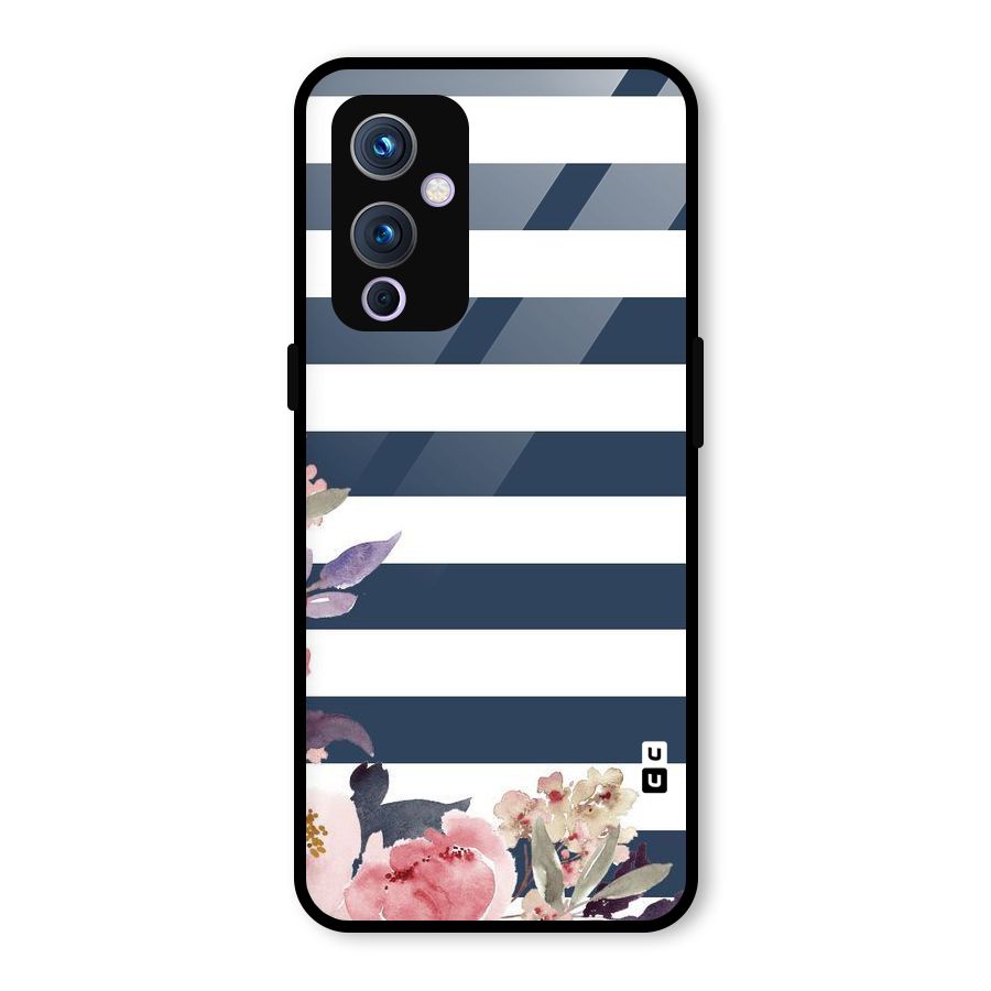 Floral Water Art Glass Back Case for OnePlus 9