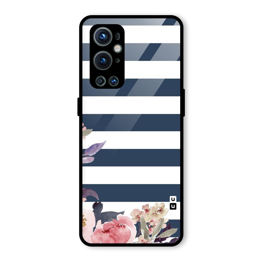 Floral Water Art Glass Back Case for OnePlus 9 Pro