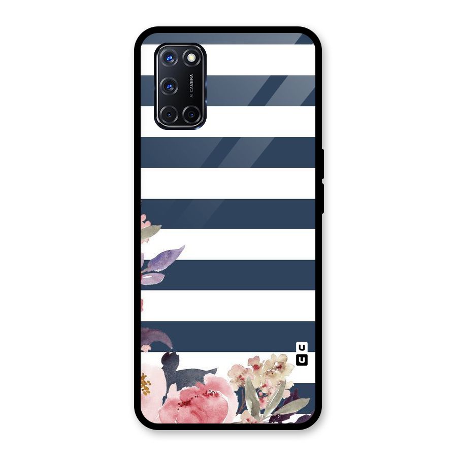 Floral Water Art Glass Back Case for Oppo A52