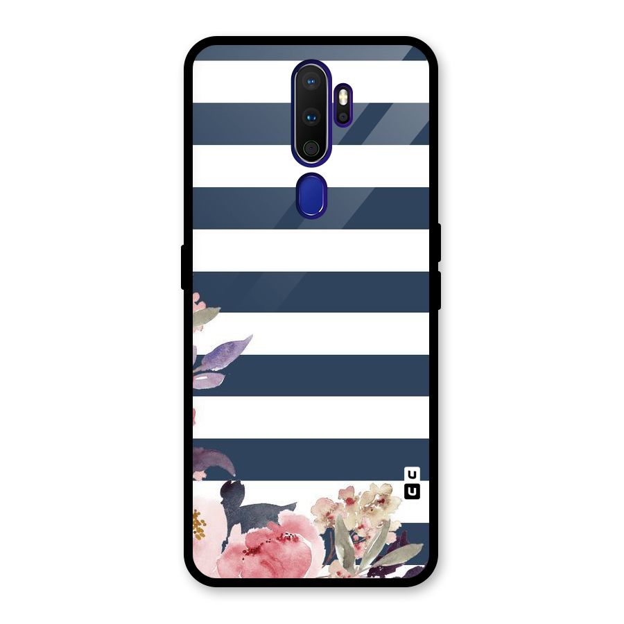 Floral Water Art Glass Back Case for Oppo A9 (2020)