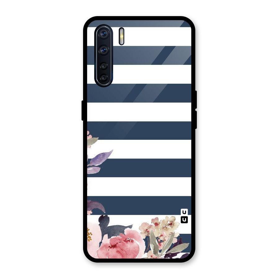 Floral Water Art Glass Back Case for Oppo F15