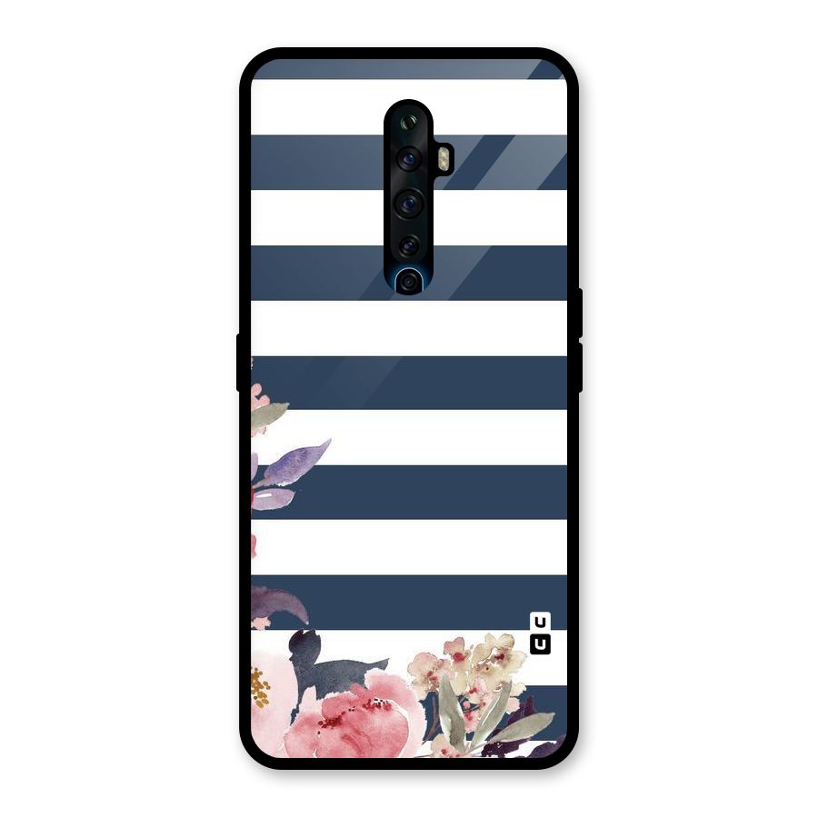 Floral Water Art Glass Back Case for Oppo Reno2 F