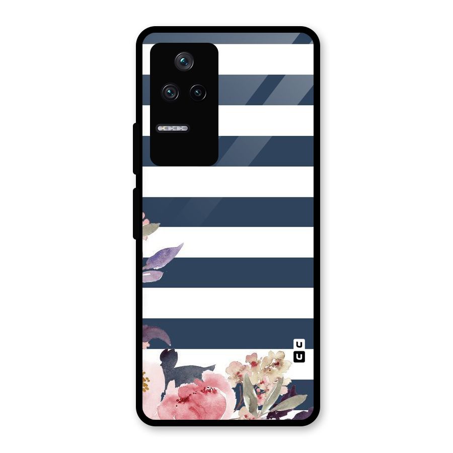 Floral Water Art Glass Back Case for Poco F4 5G
