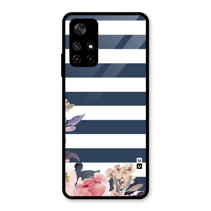 Floral Water Art Glass Back Case for Poco M4 Pro 5G