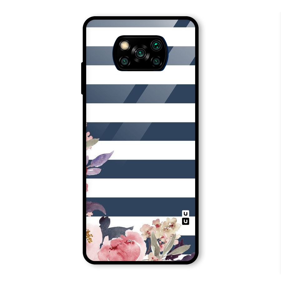 Floral Water Art Glass Back Case for Poco X3 Pro