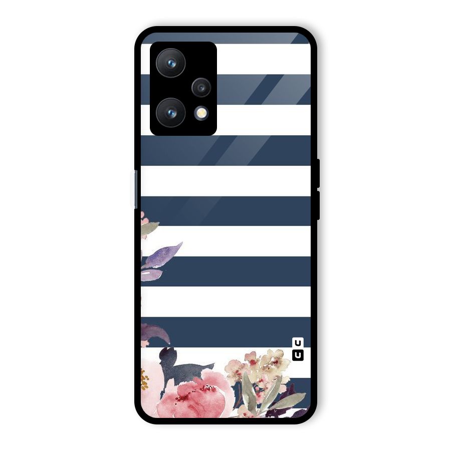 Floral Water Art Glass Back Case for Realme 9 Pro 5G