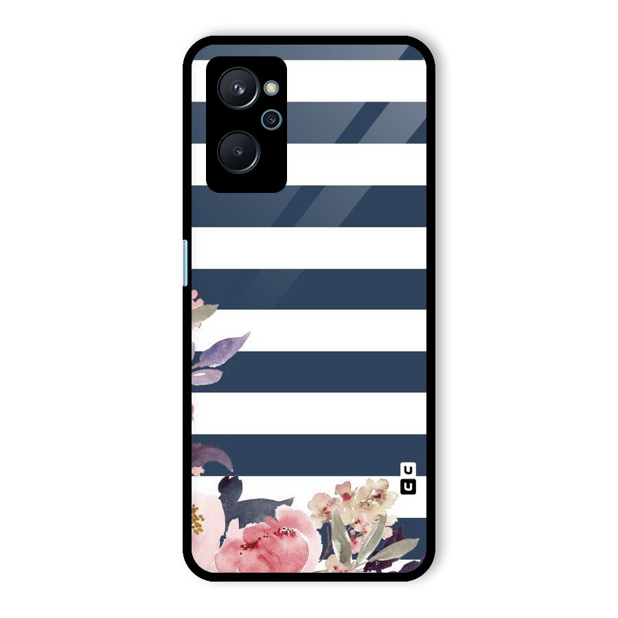 Floral Water Art Glass Back Case for Realme 9i