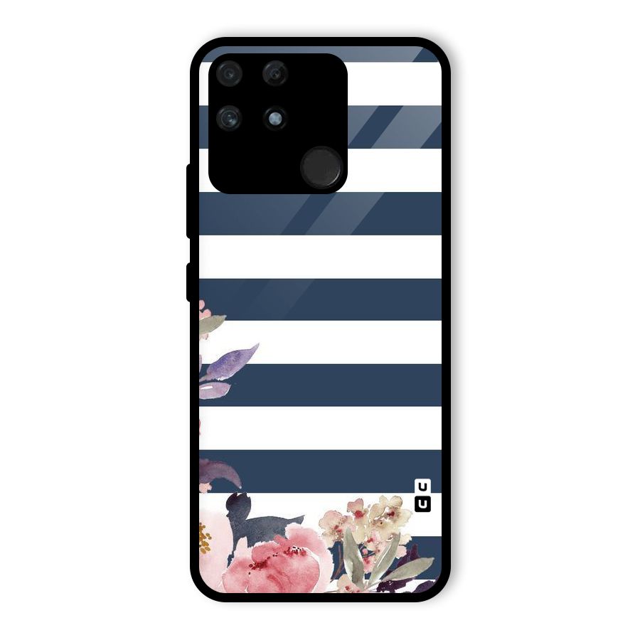 Floral Water Art Glass Back Case for Realme Narzo 50A