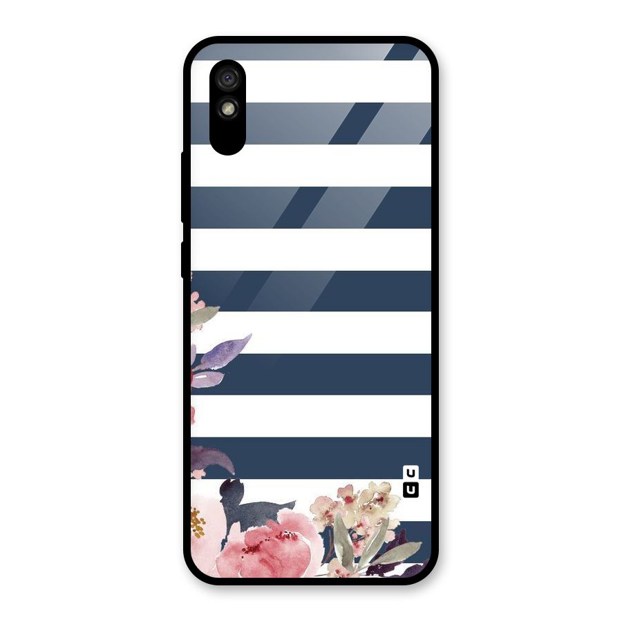 Floral Water Art Glass Back Case for Redmi 9A