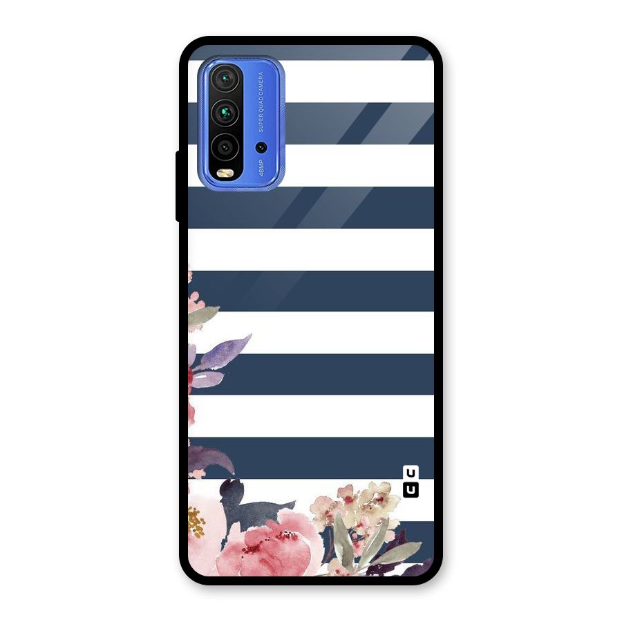 Floral Water Art Glass Back Case for Redmi 9 Power
