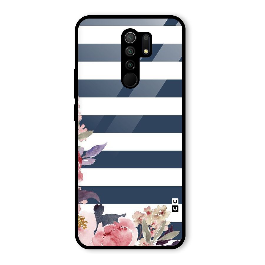 Floral Water Art Glass Back Case for Redmi 9 Prime