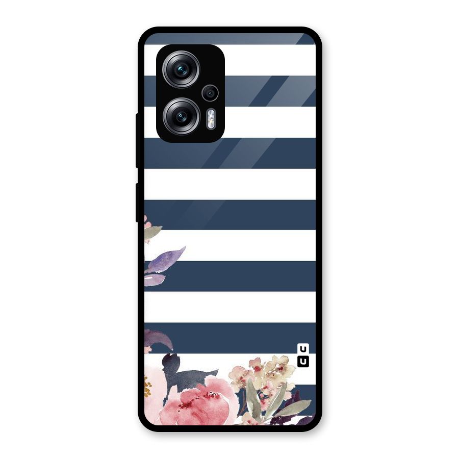 Floral Water Art Glass Back Case for Redmi K50i