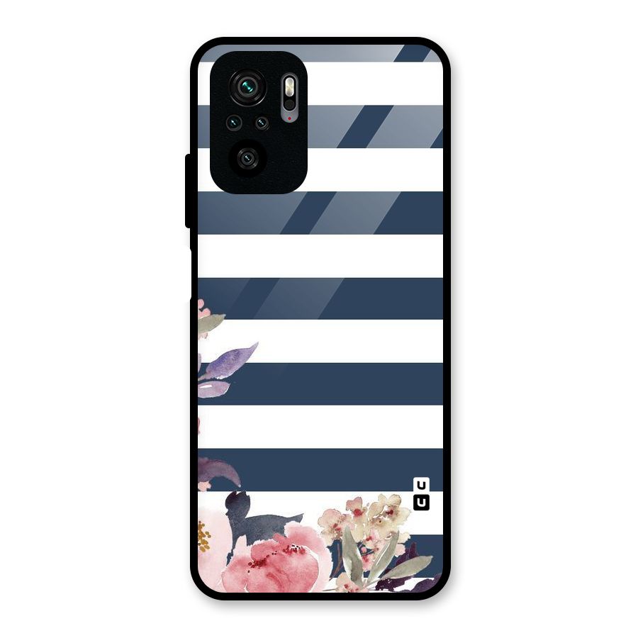 Floral Water Art Glass Back Case for Redmi Note 10S