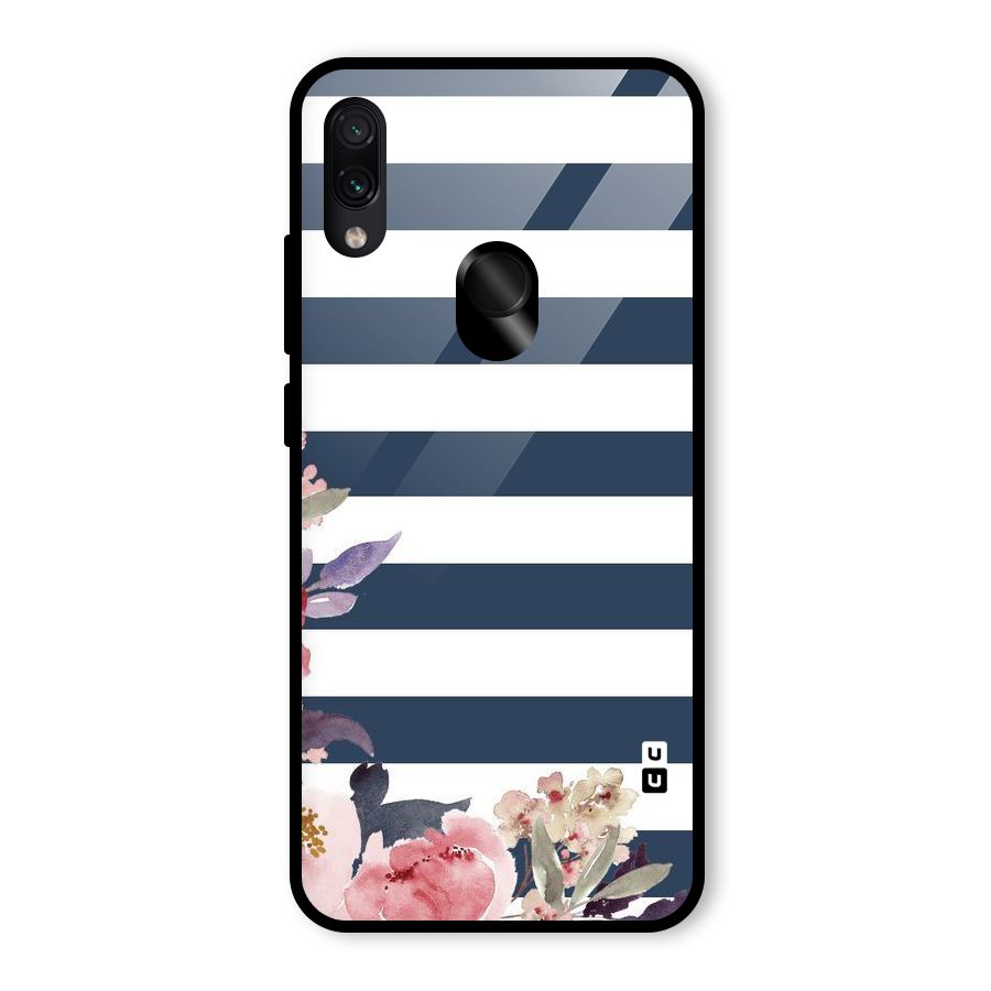 Floral Water Art Glass Back Case for Redmi Note 7