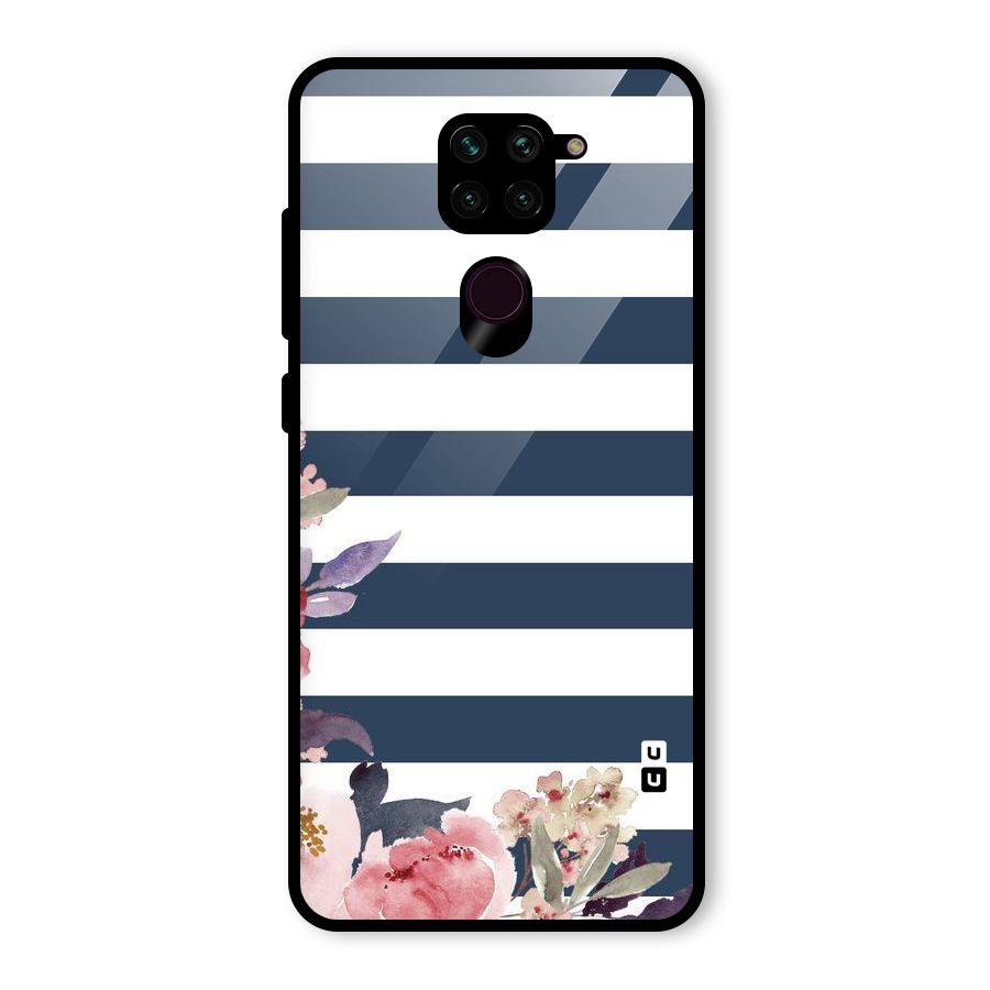 Floral Water Art Glass Back Case for Redmi Note 9