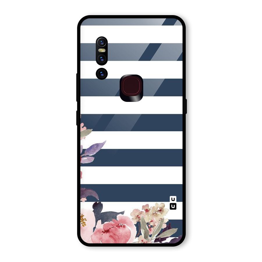 Floral Water Art Glass Back Case for Vivo V15