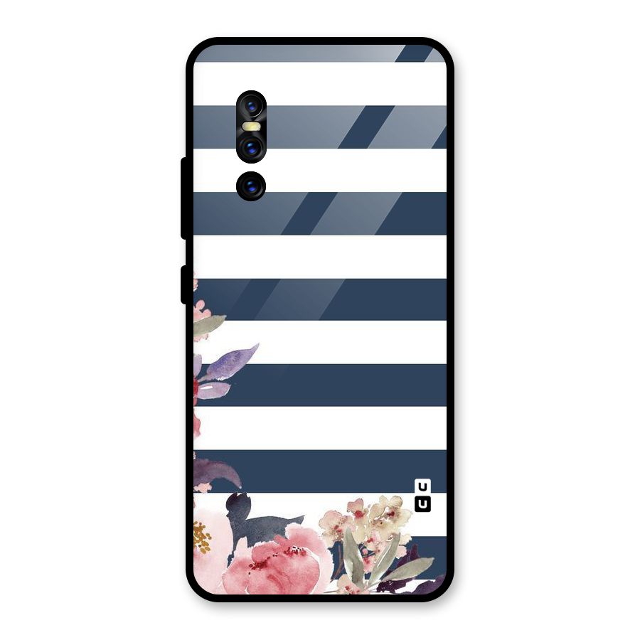 Floral Water Art Glass Back Case for Vivo V15 Pro