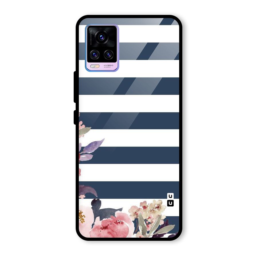 Floral Water Art Glass Back Case for Vivo V20 Pro