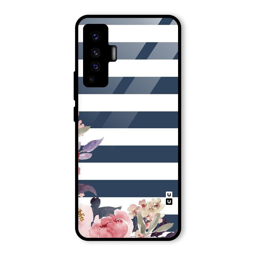 Floral Water Art Glass Back Case for Vivo X50