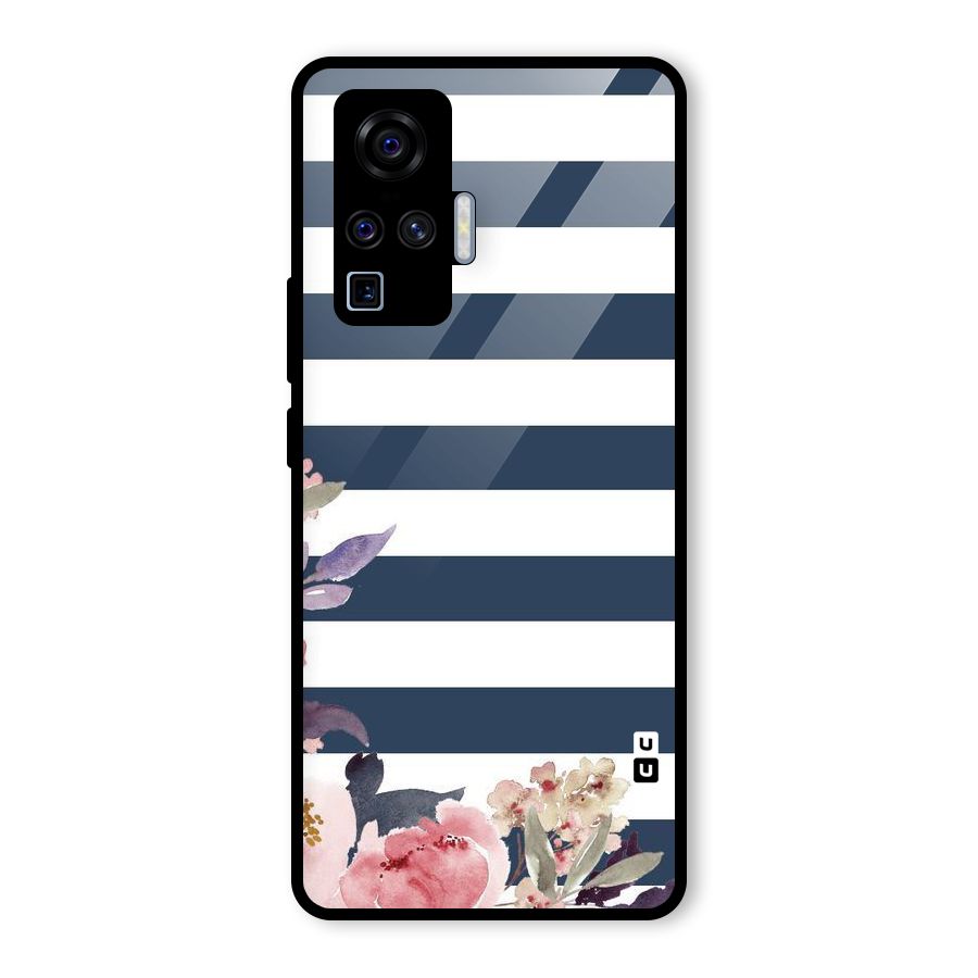 Floral Water Art Glass Back Case for Vivo X50 Pro