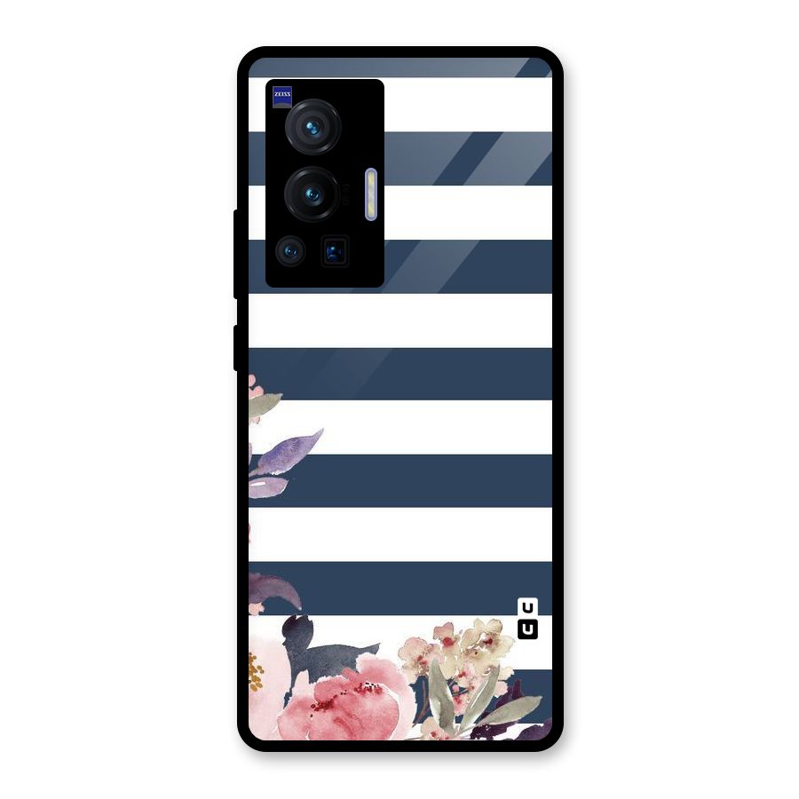 Floral Water Art Glass Back Case for Vivo X70 Pro