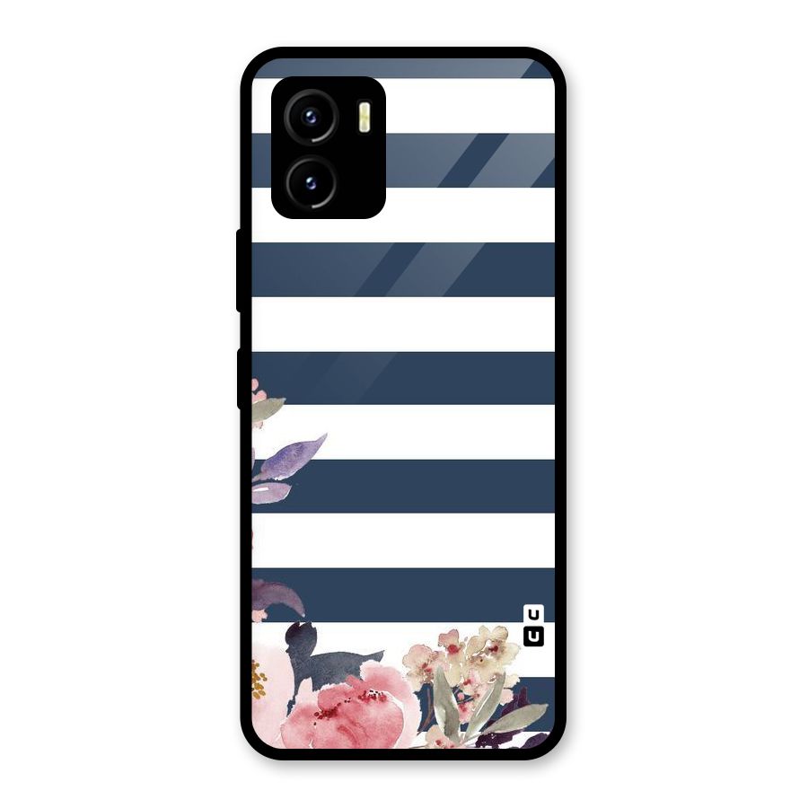 Floral Water Art Glass Back Case for Vivo Y15s