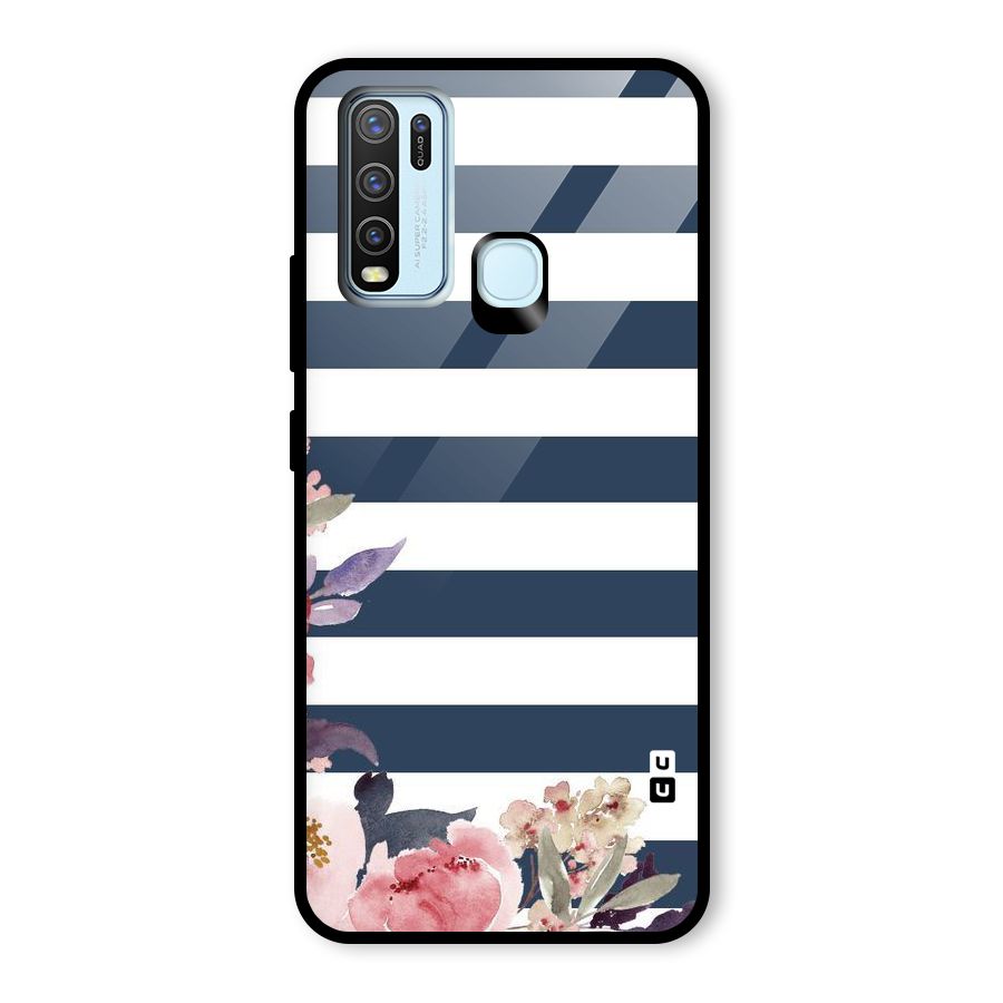 Floral Water Art Glass Back Case for Vivo Y30