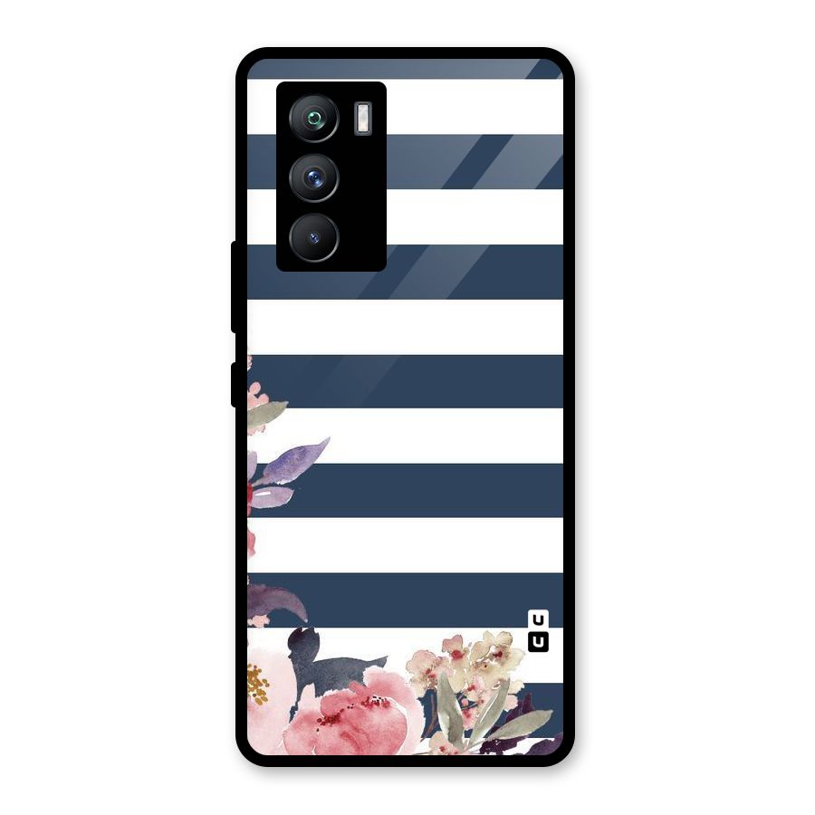 Floral Water Art Glass Back Case for Vivo iQOO 9 SE