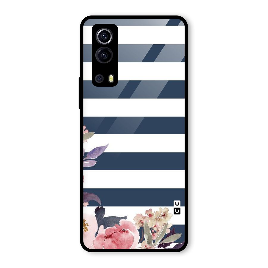 Floral Water Art Glass Back Case for Vivo iQOO Z3