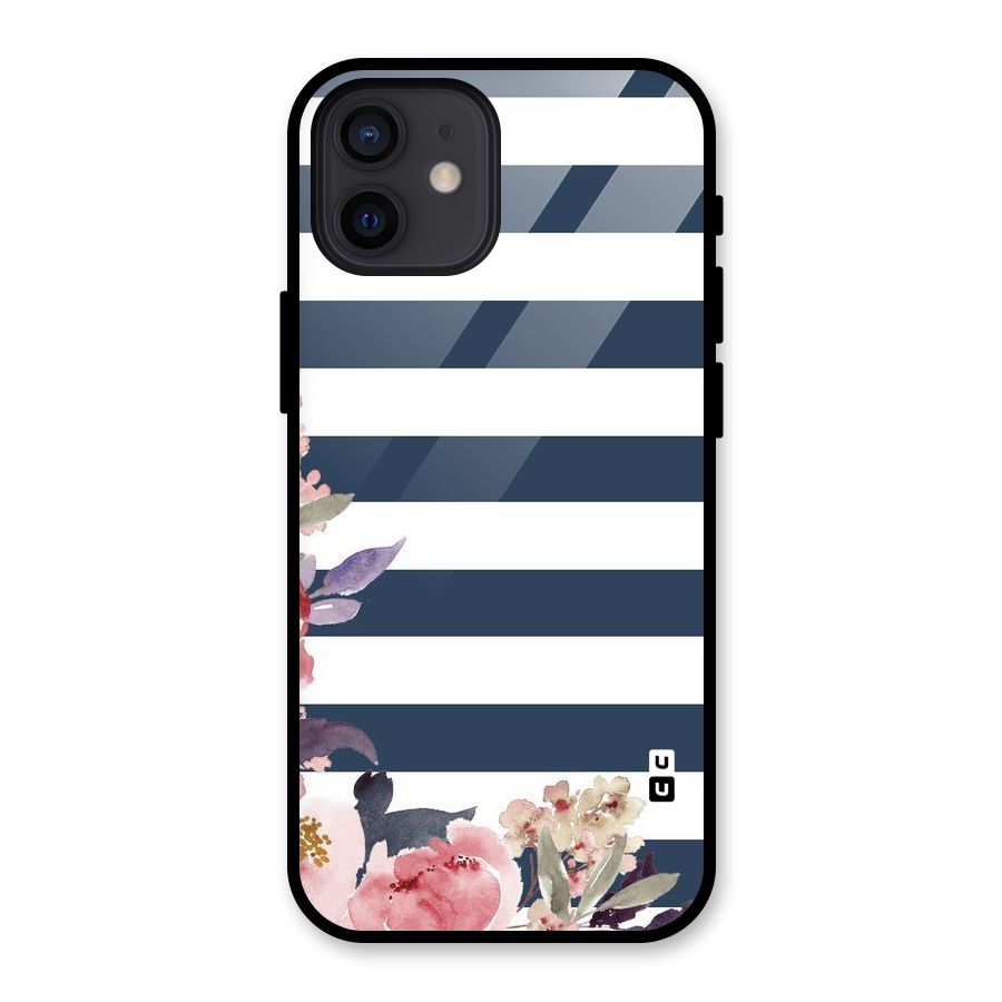 Floral Water Art Glass Back Case for iPhone 12