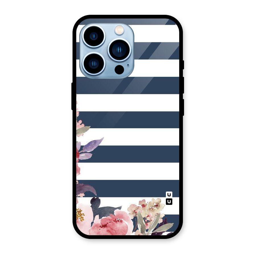 Floral Water Art Glass Back Case for iPhone 13 Pro