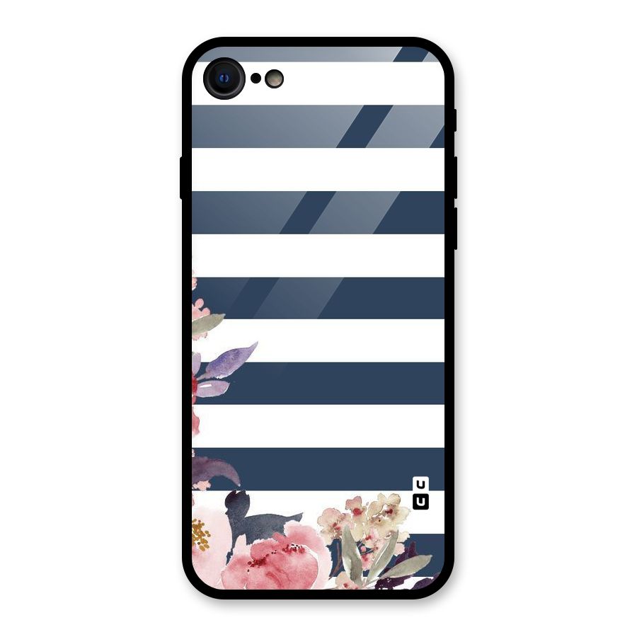 Floral Water Art Glass Back Case for iPhone SE 2022