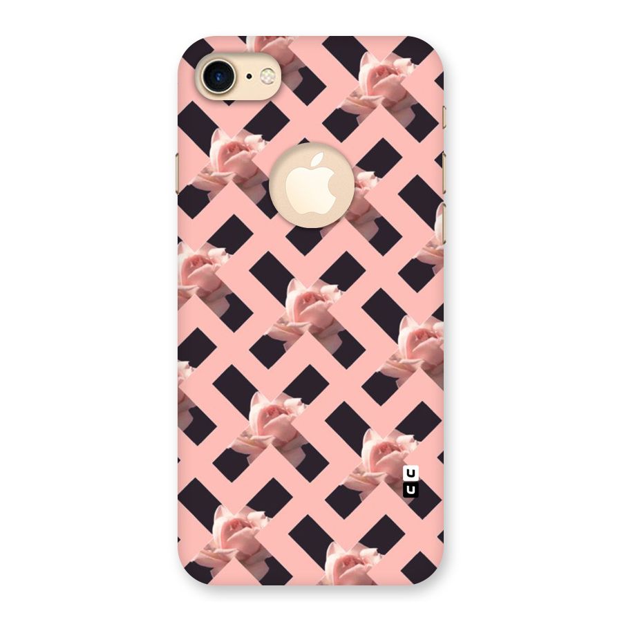 Floral X Design Back Case for iPhone 7 Logo Cut