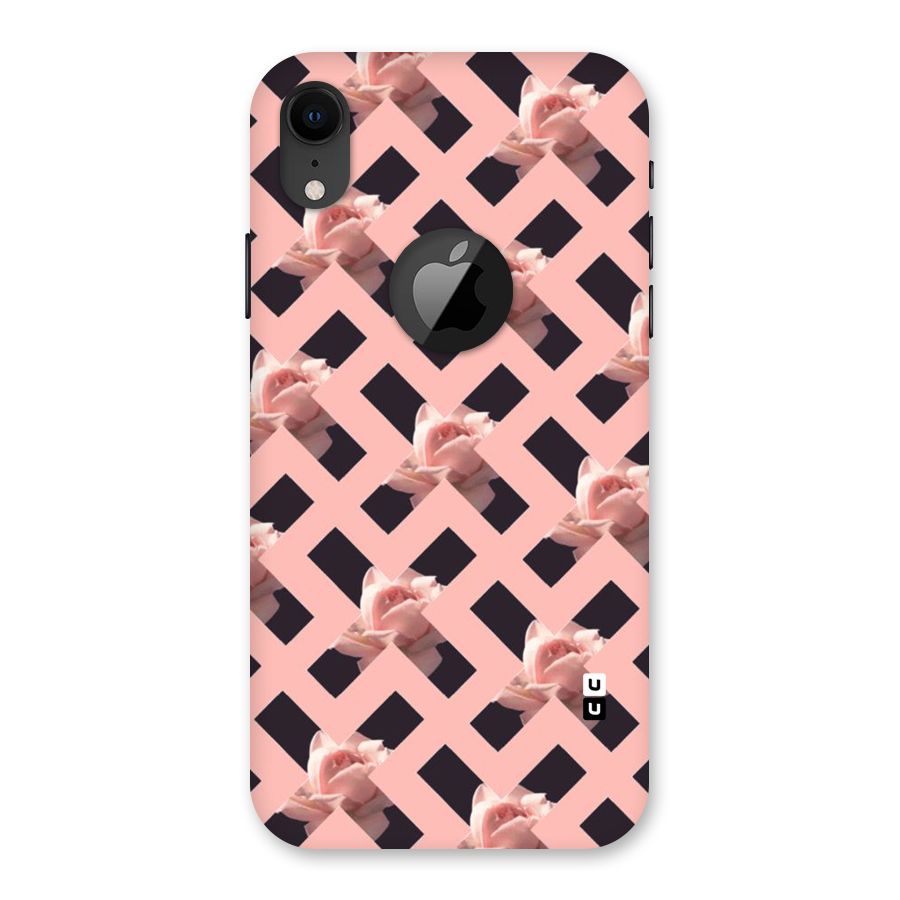Floral X Design Back Case for iPhone XR Logo Cut