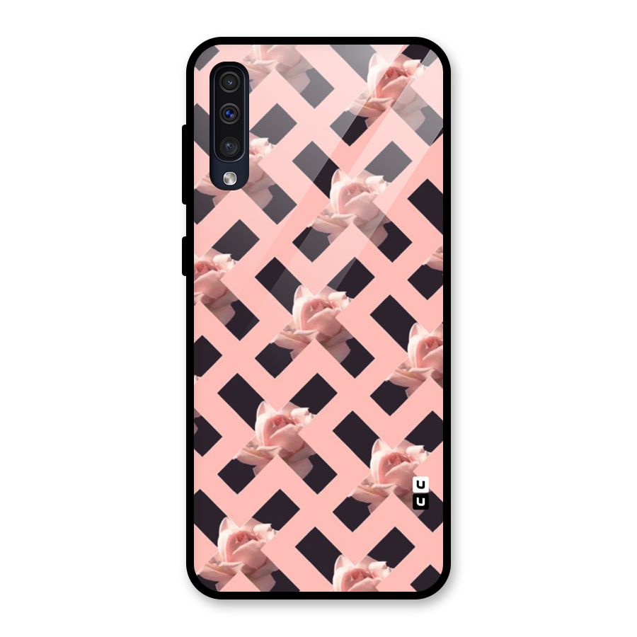 Floral X Design Glass Back Case for Galaxy A50